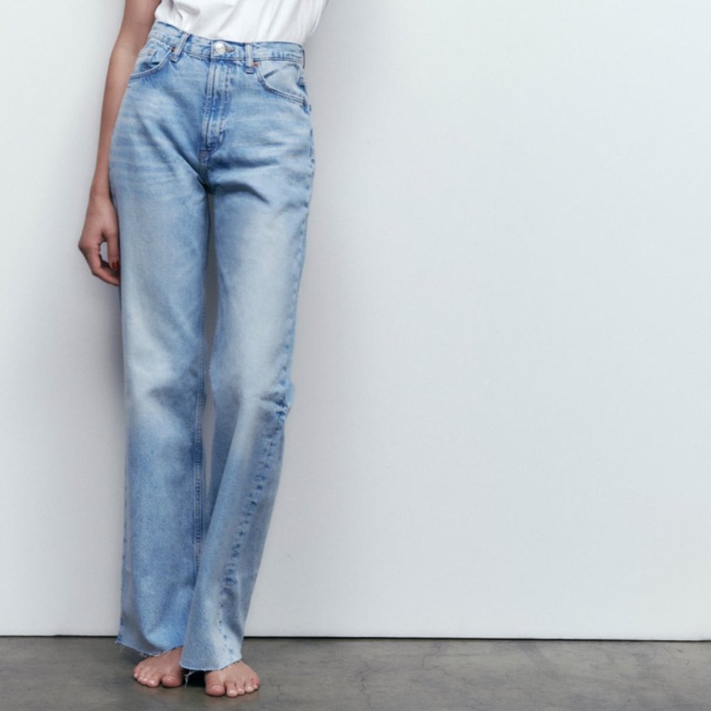 Zara Wide Leg Jeans - Blue Size 4